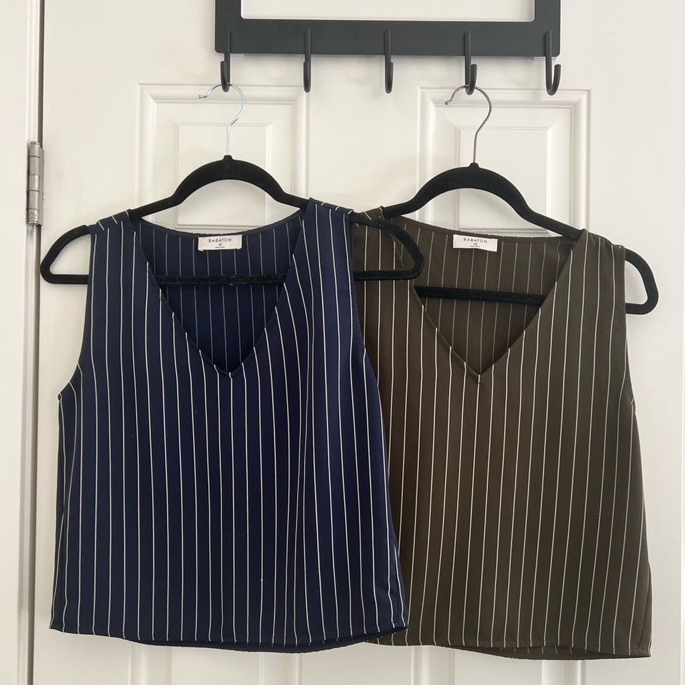 Aritzia Babaton Striped Murphy Blouses - Set of 2 XS